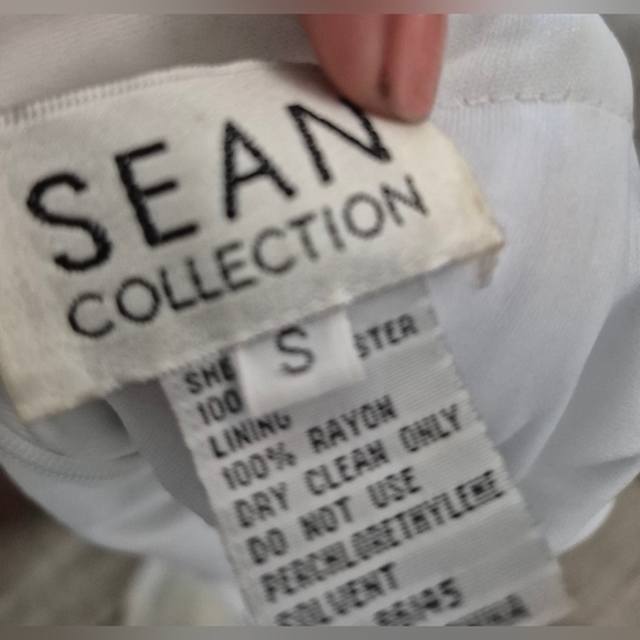 Sean Collection Formal Gown Sequin Beaded White Tulle Mermaid S - Picture 3 of 9